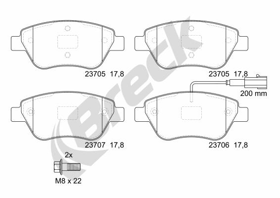 Set placute frana,frana disc 23705 00 701 10 BRECK